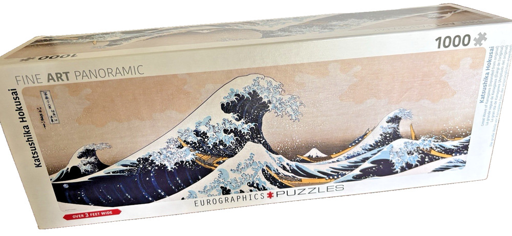 Panoramic Great Wave off Kanagawa 1000 Jigsaw Puzzle Eurographics 3' Katsushika